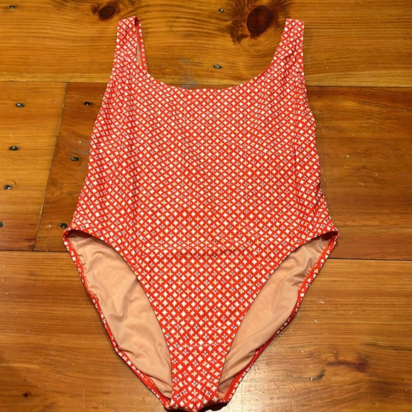 J CREW 16 Sunset Geo Print Scoop-Back One-Piece Swim Bathing Suit Lined - Picture 5 of 8